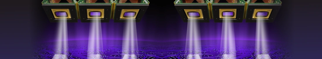 Symbolic representation of a dmd light cone illuminating a circuit board