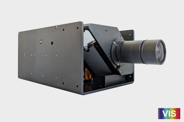 Industrial grade projection unit in an open housing.